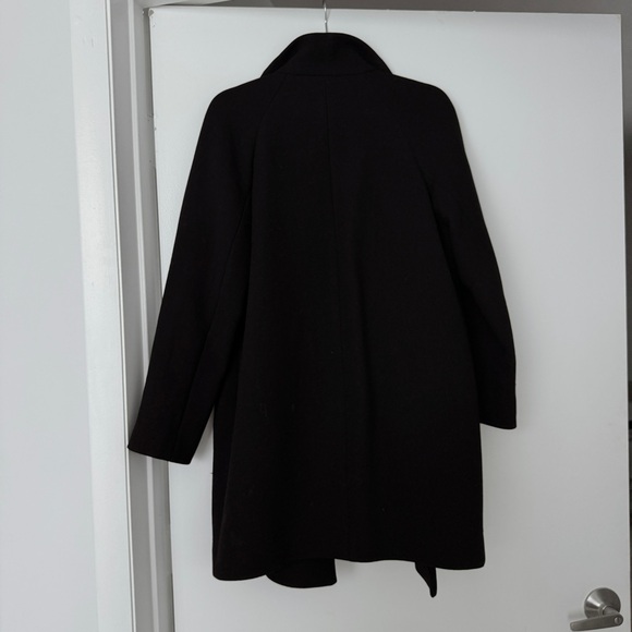 J. Crew Black Wool Trench Coat, Size 4 - Picture 2 of 3
